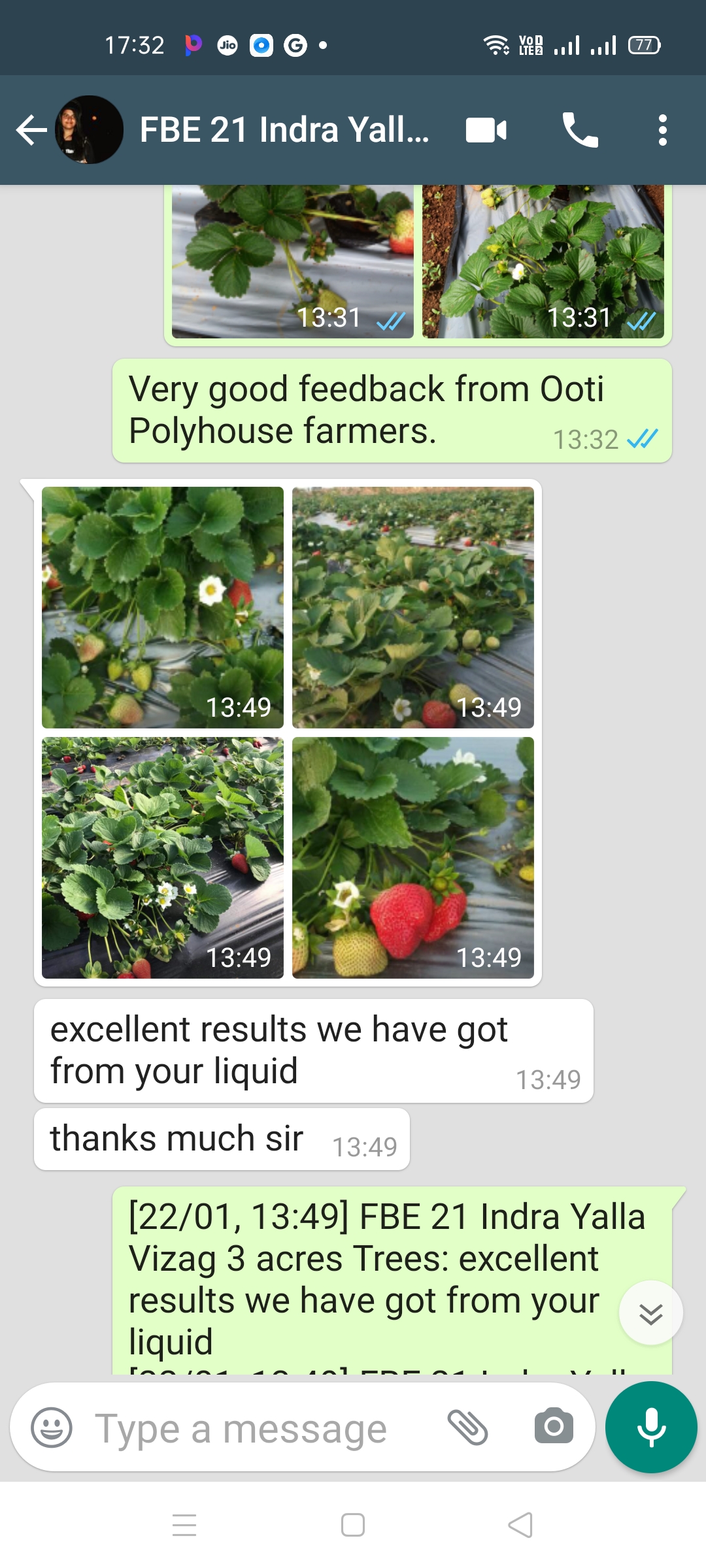 Vizag Young Lady Farmer Feedback on Cherry Plants