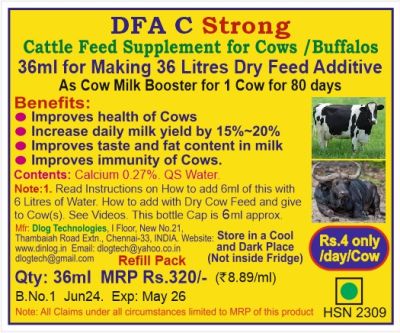 DFA C Strong 36ml Pouch label 19324