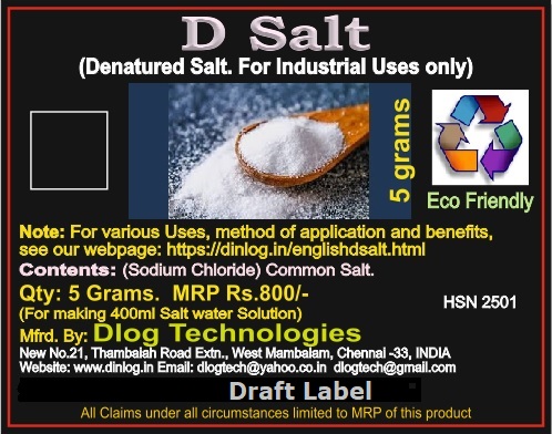 D Salt 5 gram Draft Label