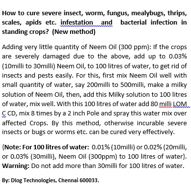 LOMCD + Neem Oil solution 21225