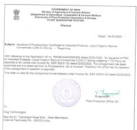 Phytosanitory Certificate 4222